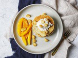 Coconut Pancakes, Caramelised Mango and Macadamia Nuts