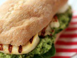 Halloumi Sandwich with Avocado, Pea and Mint Pesto