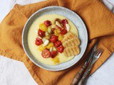 Roasted Tomato Polenta with Vegan Halloumi