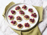 Vegan Creme Fraiche, Beetroot and Dill Blinis