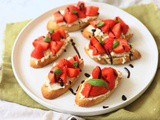 Vegan Ricotta and Strawberry Crostini