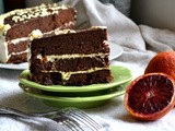 Dark Chocolate Blood Orange Cake with Blood Orange Buttercream