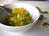 Sautéed Shredded Brussels Sprouts with Nigella Seeds and Orange