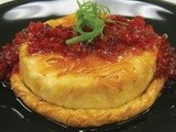 Phyllo Wrapped Baked Brie with Red Pepper Compote