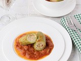 Arabic Stuffed Zucchini in Tomato Sauce / Kousa Mihshi Recipe