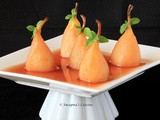 Poached Pears in Homemade Grape Wine