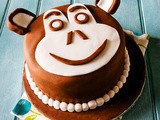 Monkey Chimp Face Chocolate Birthday Cake