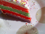 My take on a (half) rainbow layer cake