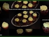 Vegan Avocado mini cupcakes with vegan avocado frosting