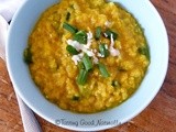 Red Lentil dal with spring onions and coconut #vegan