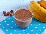 Smoothie with banana, raw cacao and sprouted quinoa #vegan