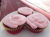 Strawberry Cream Cheese Frosting for Red Velvet Cupcakes