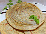 Pudina lachha Paratha / Mint Flavoured Layered Paratha