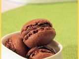 Chocolate Macarons with Dark Chocolate Ganache`
