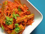 Tamatar Moonge Ki Phalli Ka Salan ~ Tomato Drumstick Stir Fry