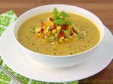 Fresh Corn Soup w/ Roasted Corn/Avocado Salsa