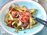 Asparagus, strawberry and red onion salad