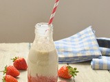 Banana, peanut butter and strawberry smoothie