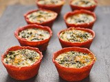 Beetroot, kale and blue cheese tartlets