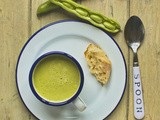 Broad bean, spring onion and oregano soup
