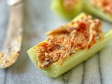 Celery with peanut butter and smoked paprika