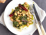 Chard and butter beans with wild garlic