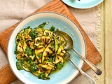 Chargrilled courgette salad with lemon and basil