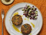 Chickpea cakes with curry oil