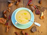 Parsnip and chestnut soup with sage oil