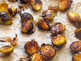 Roasted Brussels sprouts and shallots with lemon and smoked sea salt