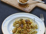 Roasted cauliflower and thyme risotto with lemon pangritata