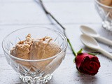 Rose petal and rhubarb ice cream