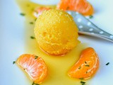 Spiced clementines with clementine sorbet