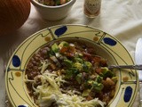 Winter squash and bean chilli with chunky guacamole