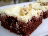 Red Velvet Brownies with Orange Cream Cheese Frosting