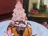 Candy Cane Bundt Cake with Chocolate Ganache Drizzle /#BundtBakers