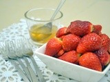 Chilled Strawberries with Honey Plum Sauce