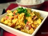 Scrambled Eggs with Chinese Sausages and Onion