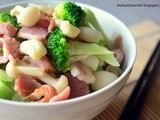 Stir Fry Broccoli with Bacon and Mushroom