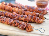 Barbecue Chicken Kebabs with Bacon Rub