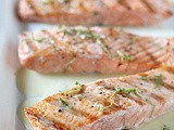 Grilled Salmon with Lime Butter Sauce