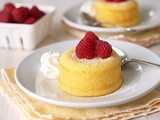 Meyer Lemon Molten Cakes with Raspberries and Cream