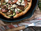 15 Minute Meals with Hillshire Farm [Wild Mushroom, Sausage, Charred Red Onion and Zucchini Skillet Pizza with Goat Cheese and Thyme] *sponsored