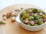 Brussels sprouts with roasted garlic and bacon