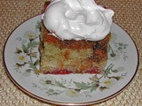 Rhubarb Sour Cream Crumb Cake