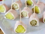 3-Ingredient Ham & Pickle Bites {with Baby Dill Pickles or Okra}