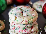 Christmas White Chocolate Funfetti Cake Mix Cookies