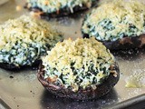 Grilled Spinach Dip-Stuffed Portabella Mushroom Caps