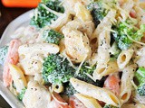 Quick Weeknight Chicken Penne Alfredo (Skinnier, too!)