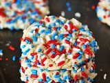Red White & Blue 4th of July Sprinkle Sugar Cookies